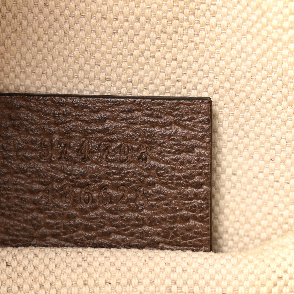 GG Supreme Monogram Textured Calfskin Web Medium Ophidia Briefcase Beige Ebony New Acero