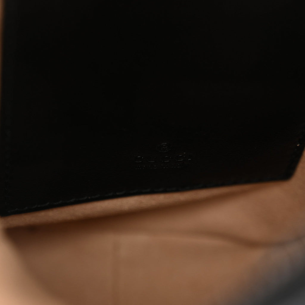 Calfskin Matelasse Mini GG Marmont Crossbody Bag Black
