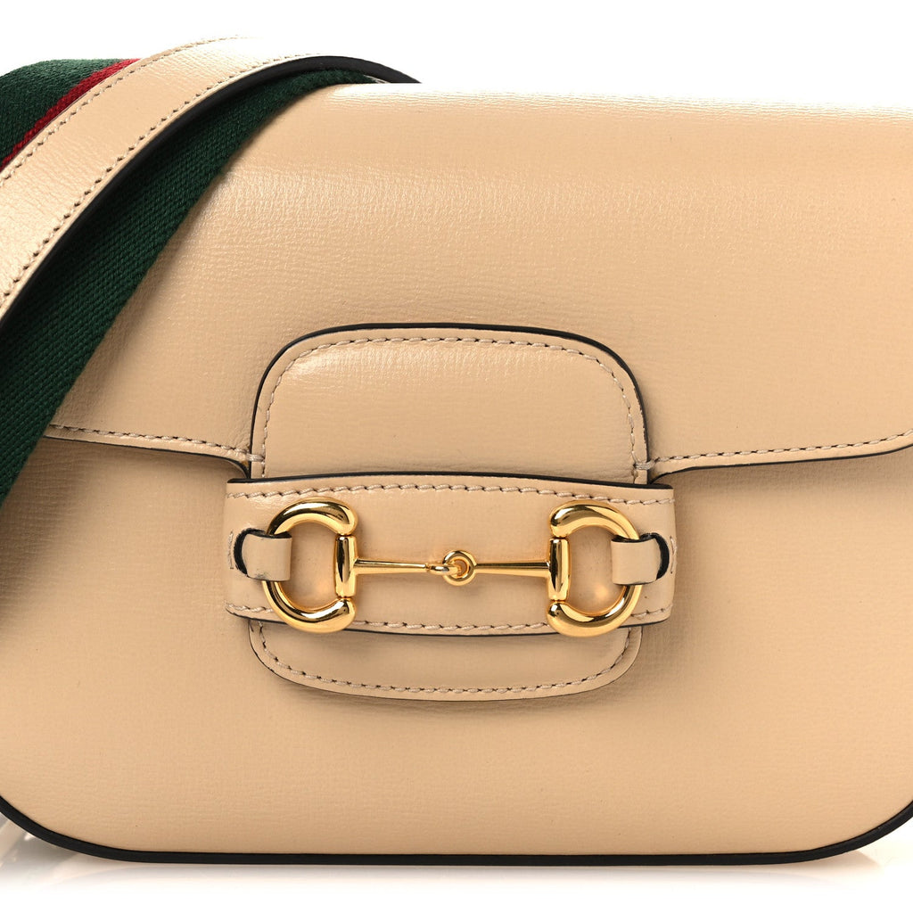 Azalea Calfskin Web Mini Horsebit 1955 Shoulder Bag Bubble Tea