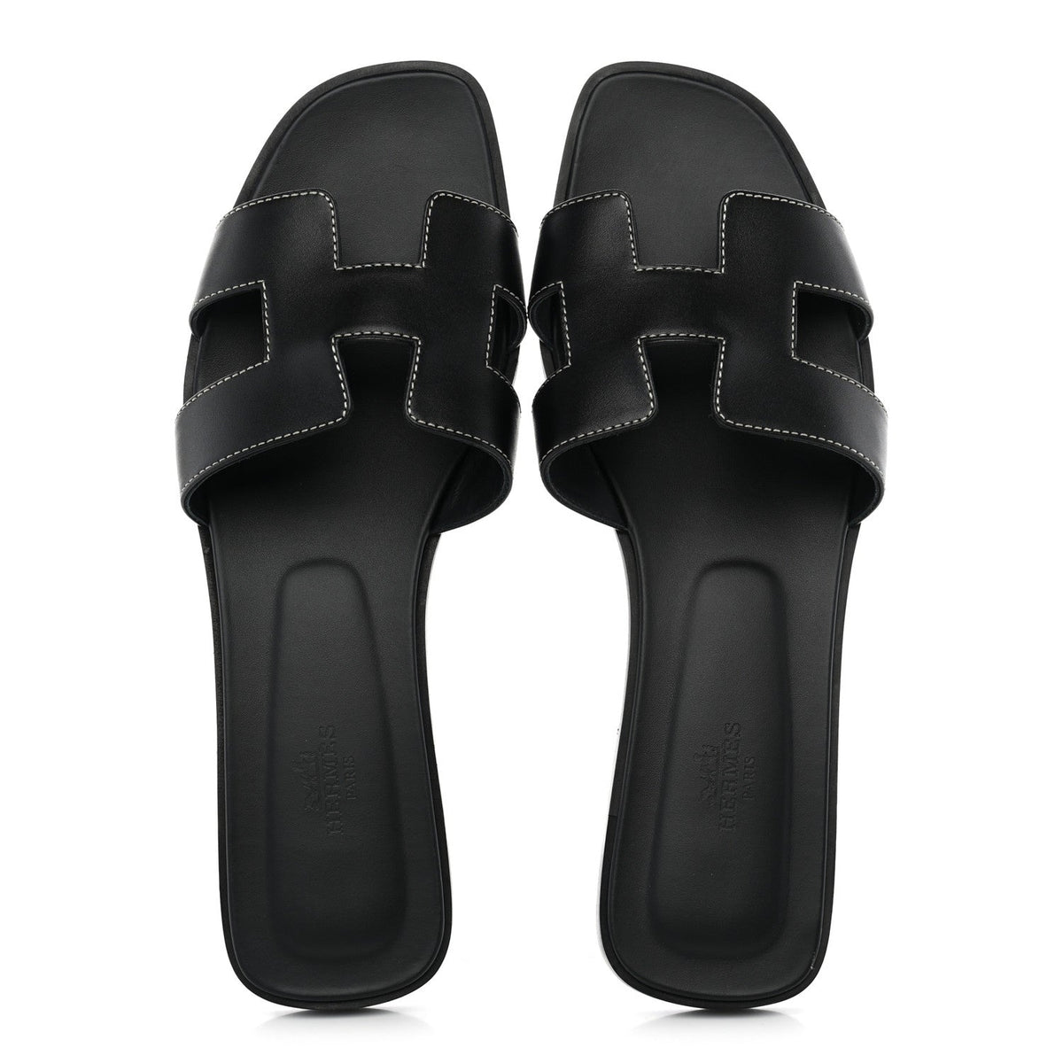 Box Calfskin Oran Sandals 41 Black