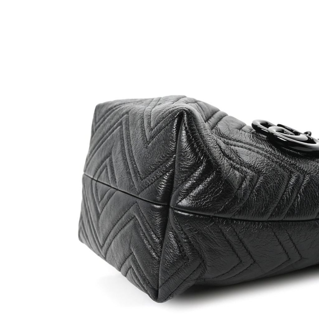 Nappa Chevron Matelasse Small GG Marmont Tote Bag Black
