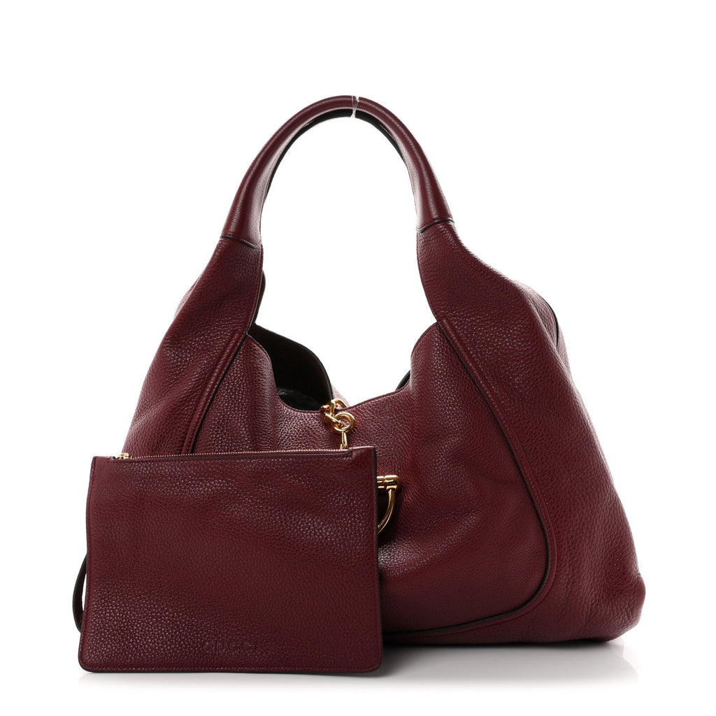 Grained Calfskin Softbit Maxi Shoulder Bag Rosso Ancora Red