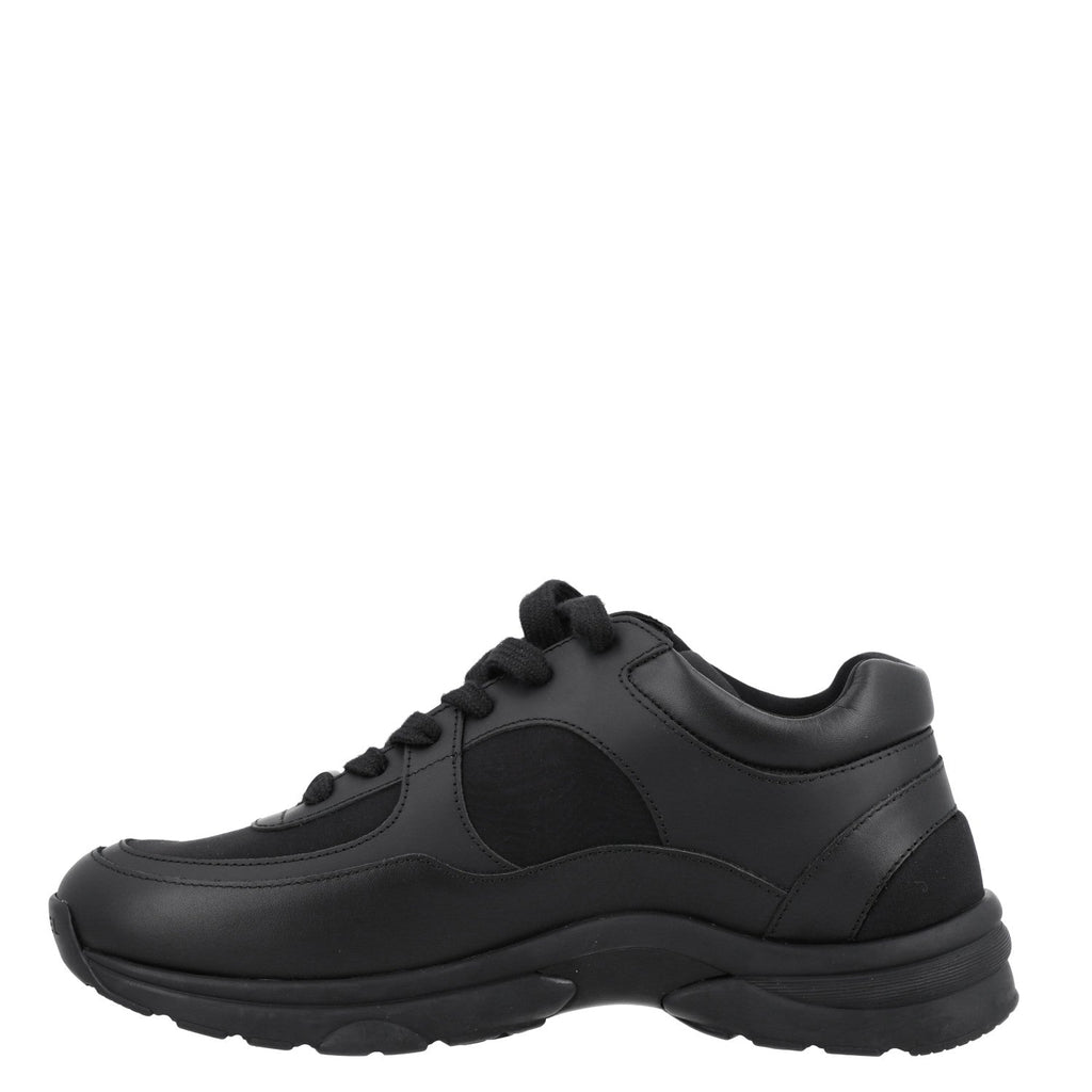 Lambskin Fabric CC Uniform Sneakers 41 Black