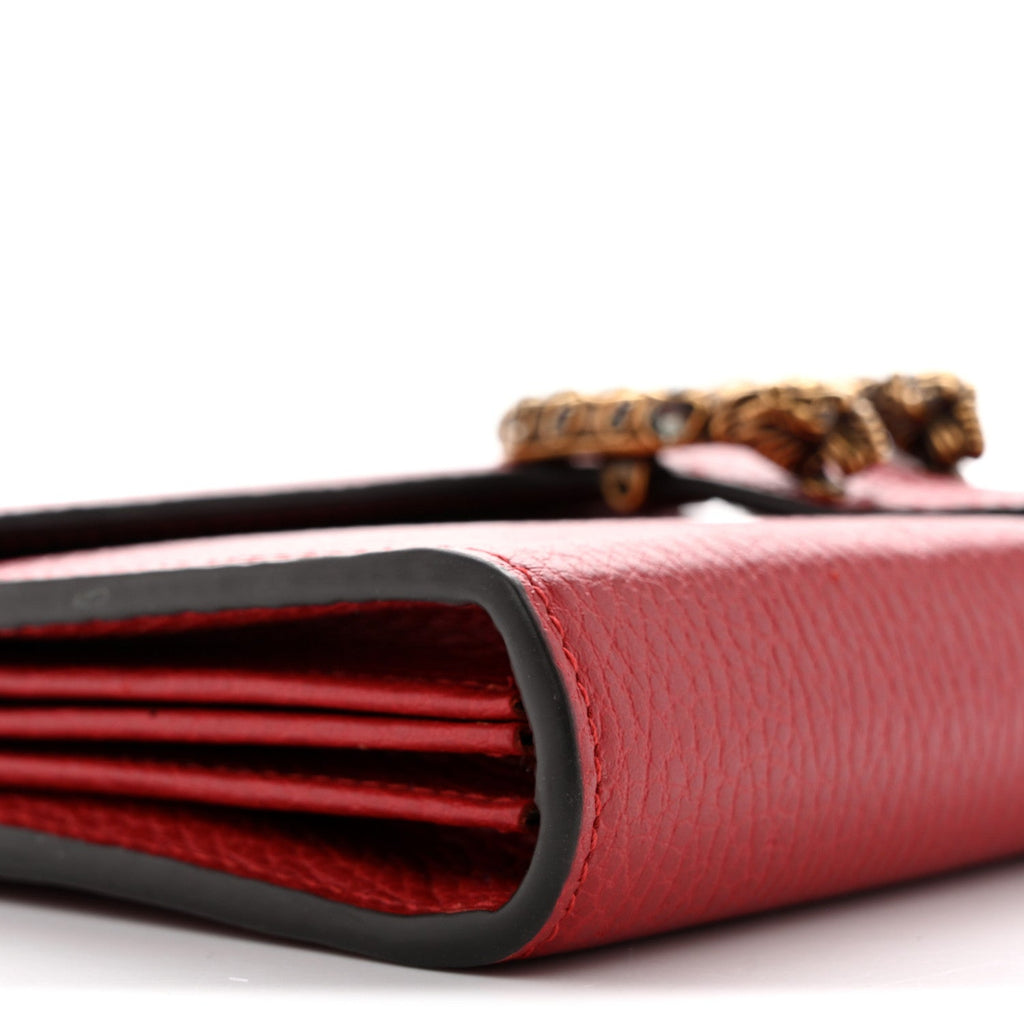 Calfskin Mini Dionysus Chain Wallet Hibiscus Red