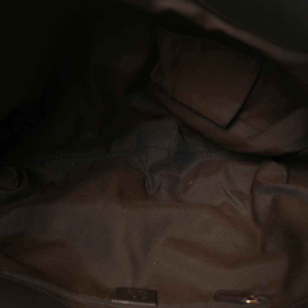Crystal Monogram Large D Gold Ring Tote Dark Brown