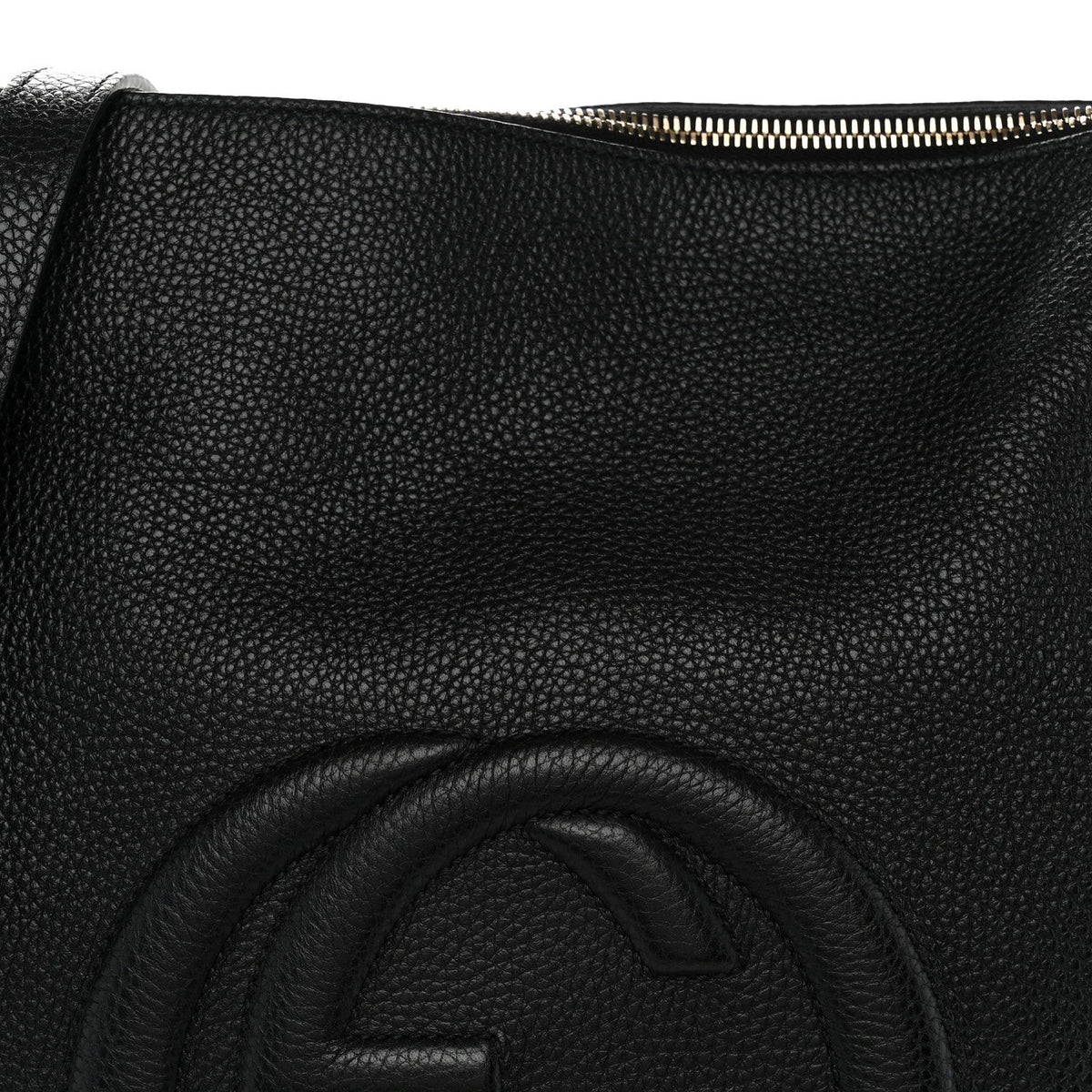 Pebbled Calfskin Large Soho Hobo Black