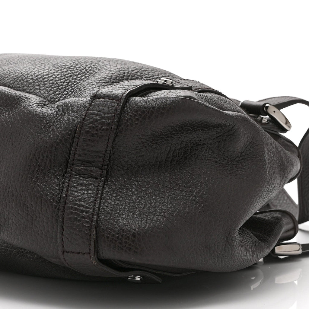 Calfskin Medium Abbey Shoulder Bag Dark Brown
