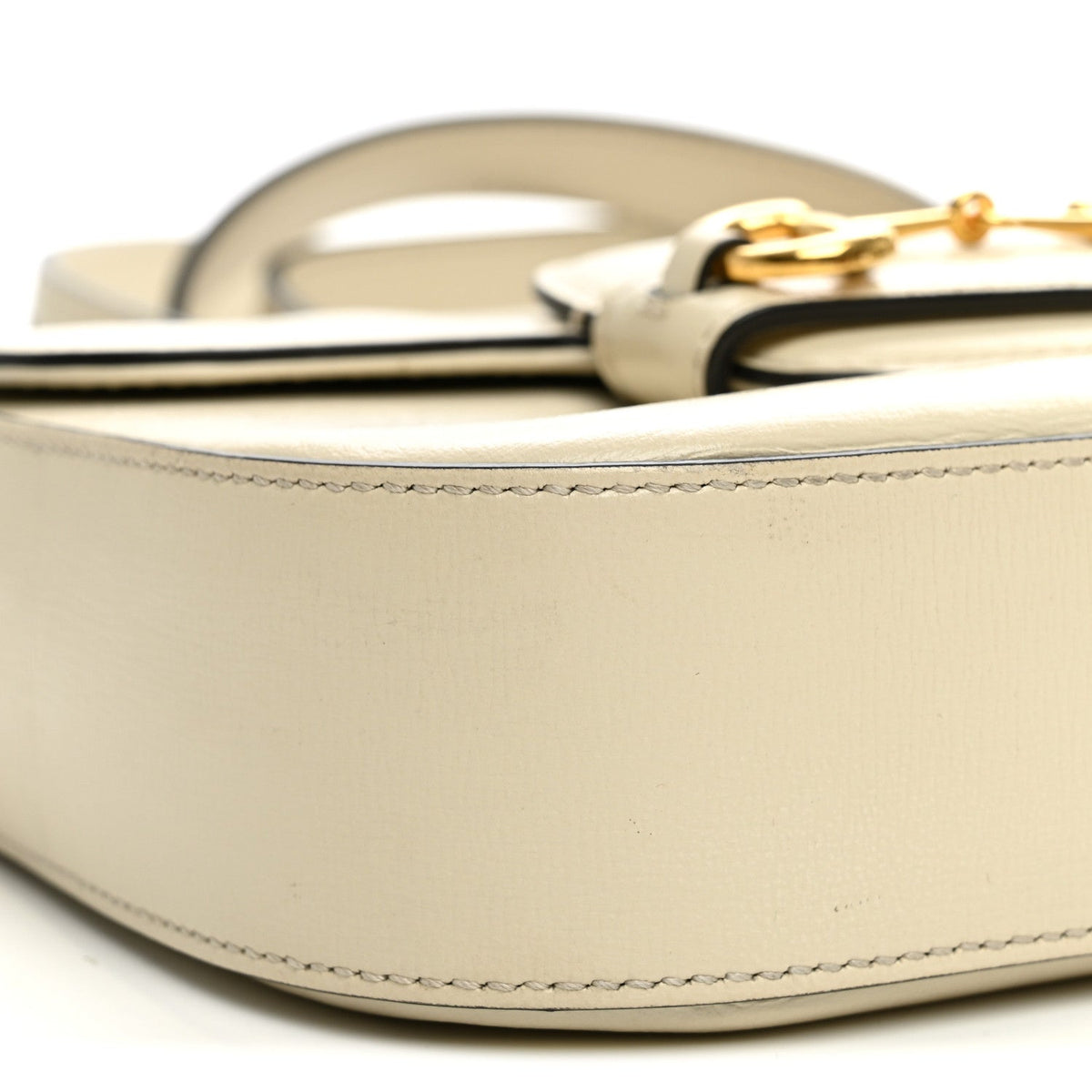 Azalea Calfskin Web Mini Horsebit 1955 Shoulder Bag Mystic White
