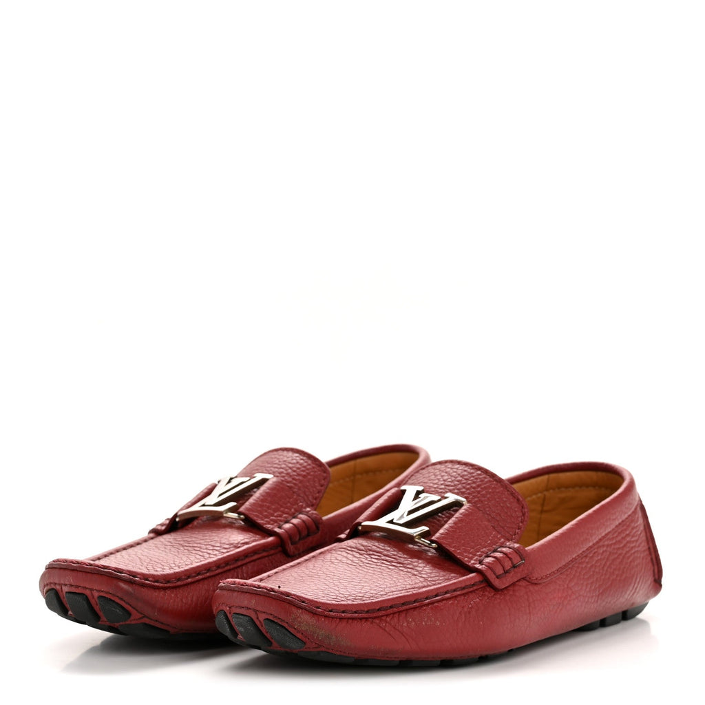 Calfskin Mens Monte Carlo Car Shoe Moccasin Loafers 9 Red