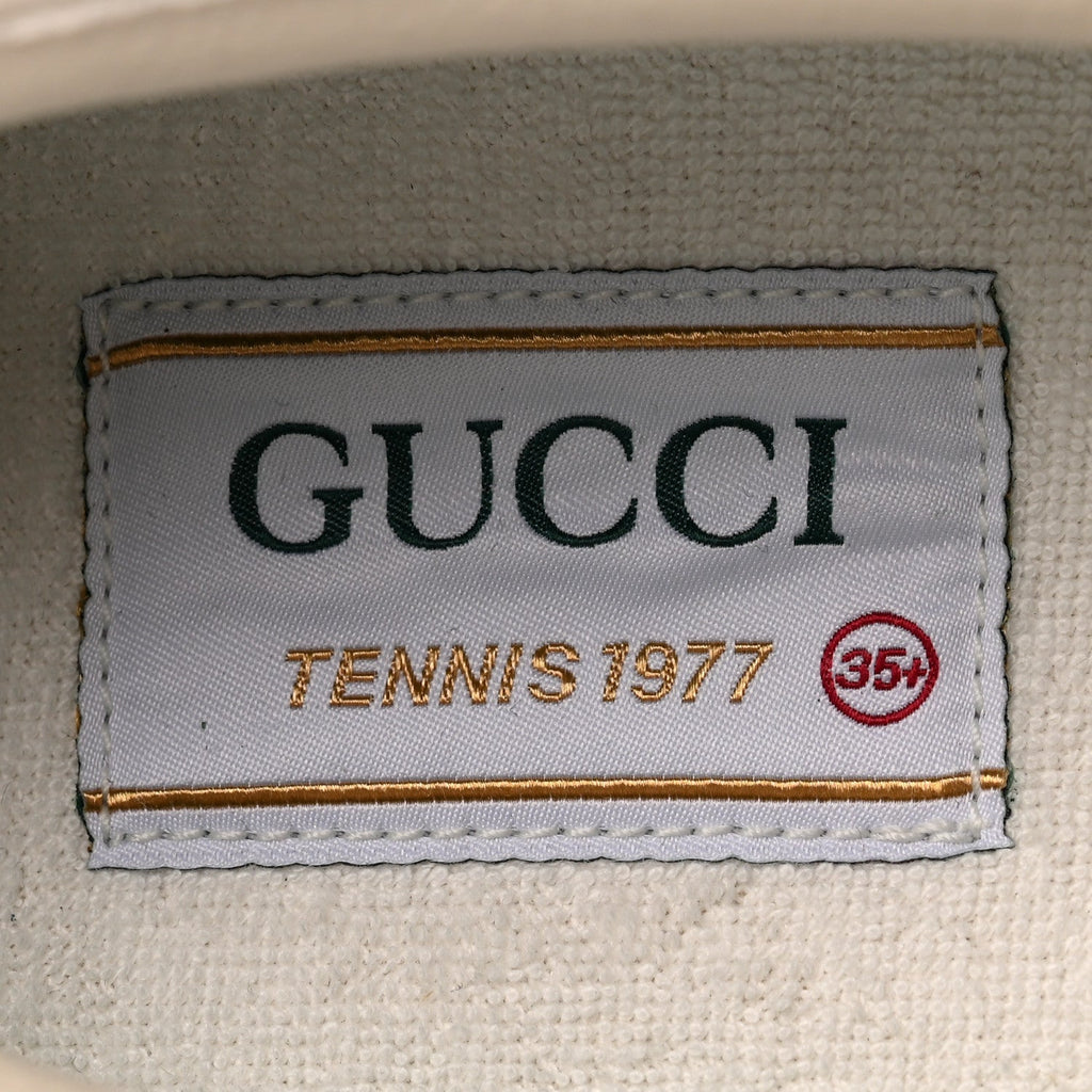 GG Monogram Womens 1977 Tennis Slip On 30mm Sneakers 35.5 Beige Ebony Mystic White