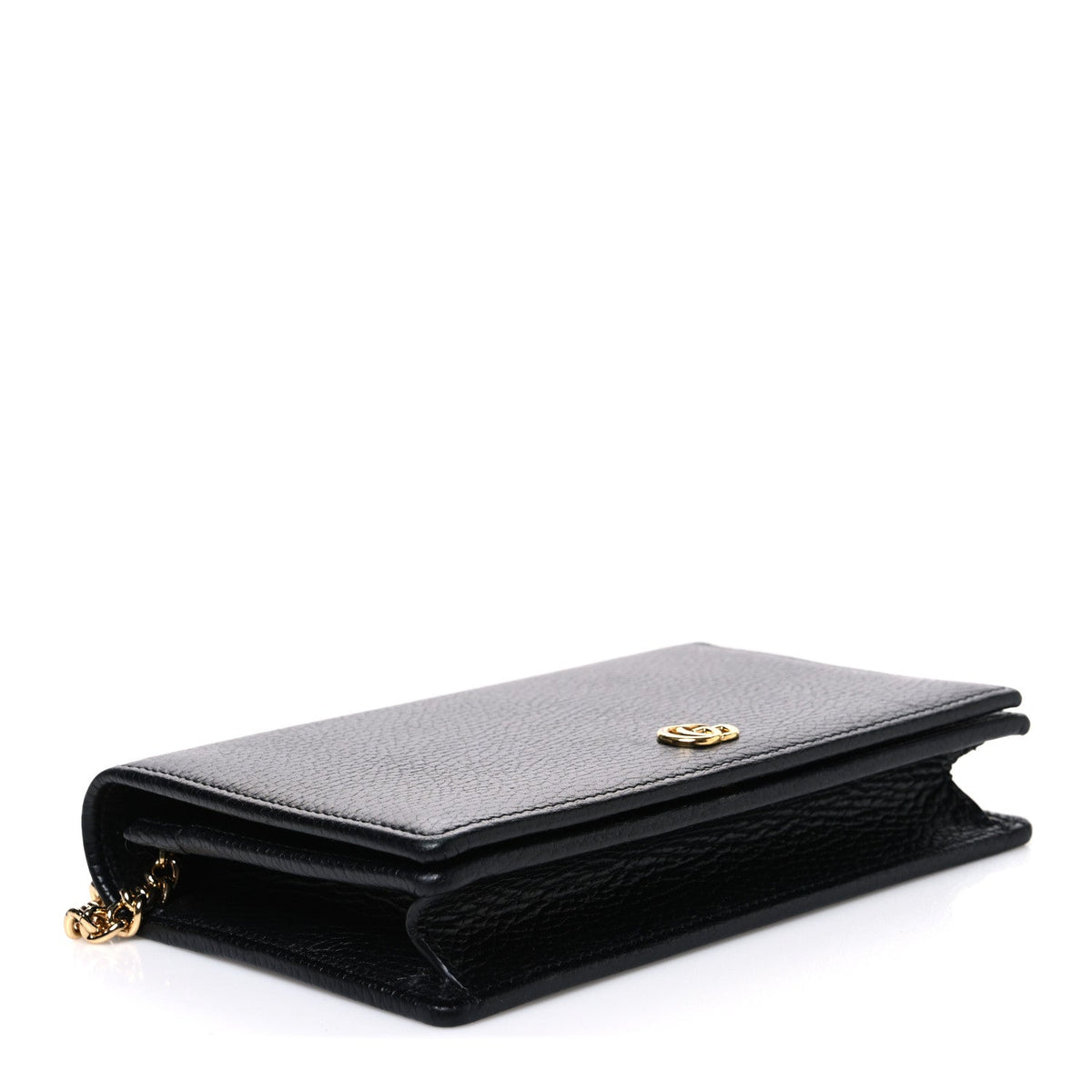 Calfskin Mini GG Marmont Chain Wallet Black
