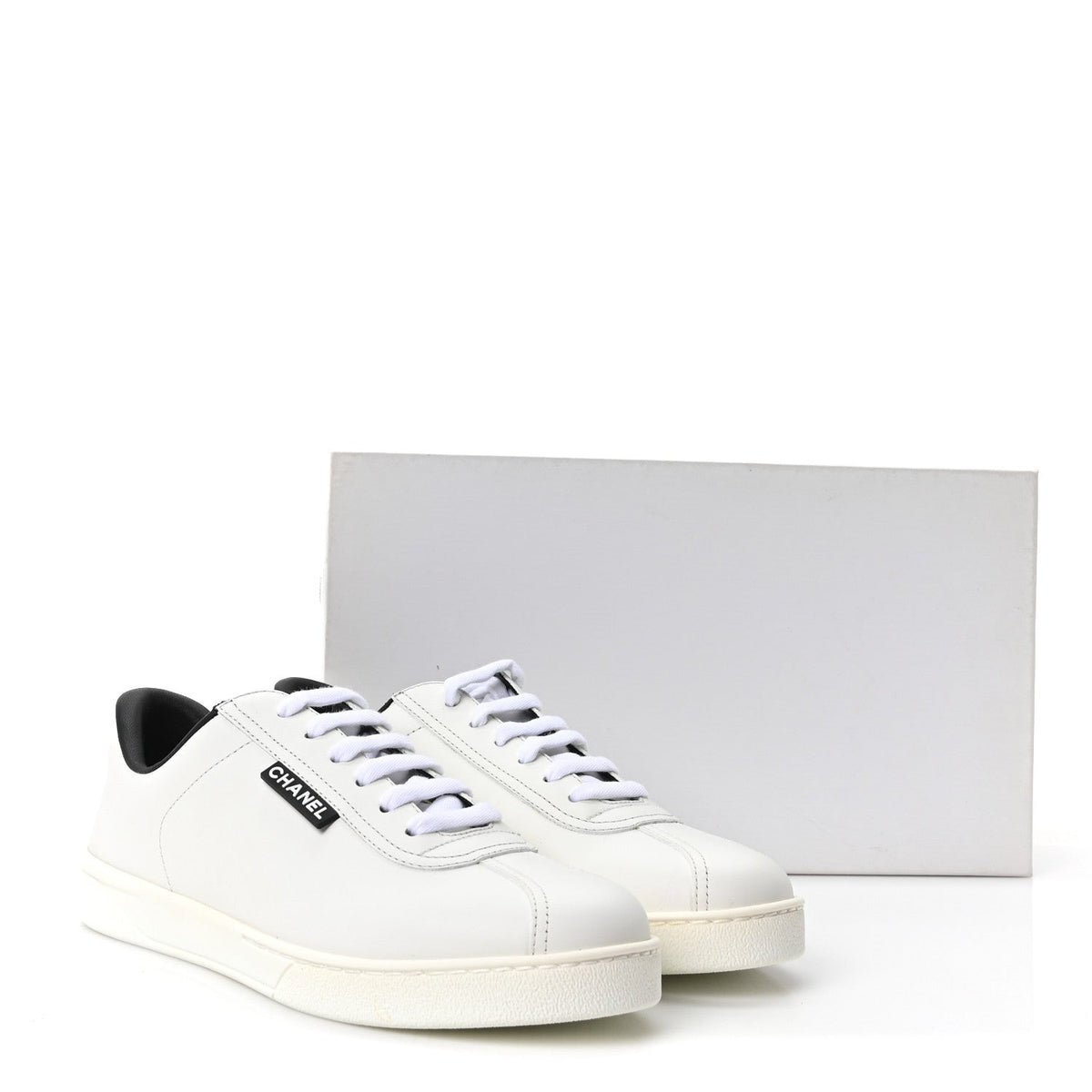 Calfskin CC Womens Sneakers 37.5 White